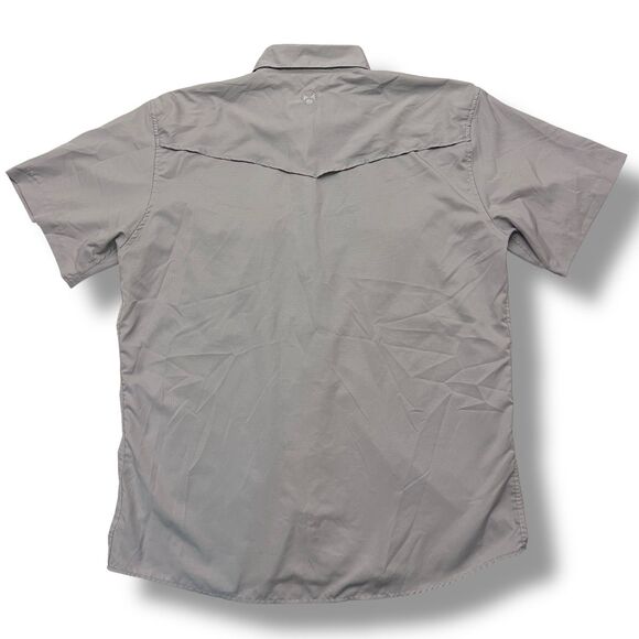 Hooey Short Sleeve Shirt Men’s Large Gray Pearl Snap - Picture 4 of 9